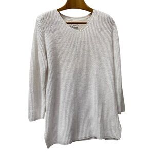 Vintage Avenue White Sweater Top Vneck size 1X